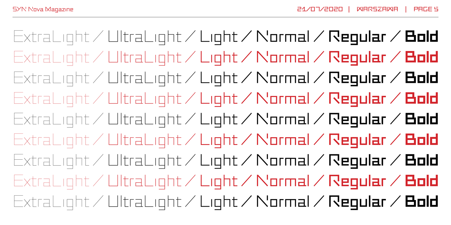 Przykład czcionki SYN Nova Normal